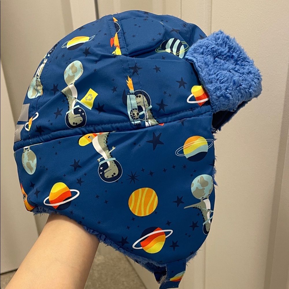 Kids Space-Themed Winter Trapper Hat 🚀